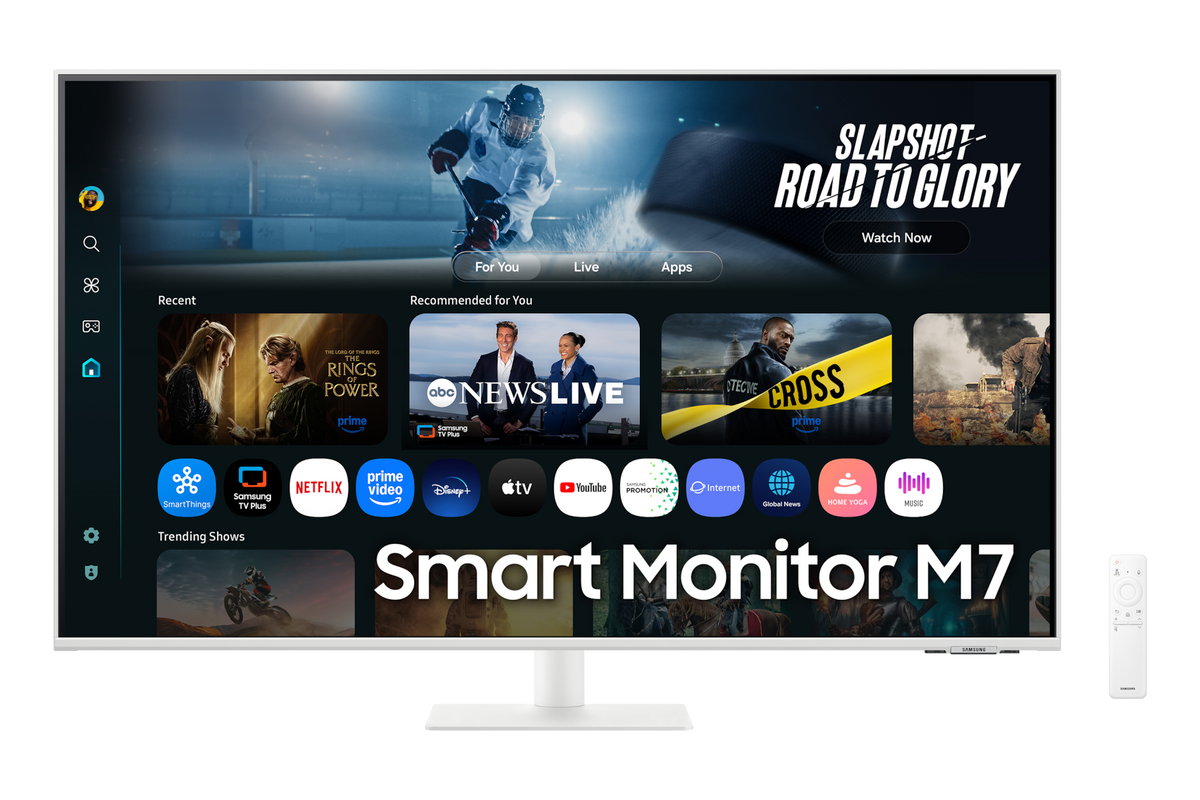 Samsung 1.08 m (43) M7 UHD 4K Smart Monitor (2025) featuring Smart TV experience with AI — LS43FM701UWXXL — product view