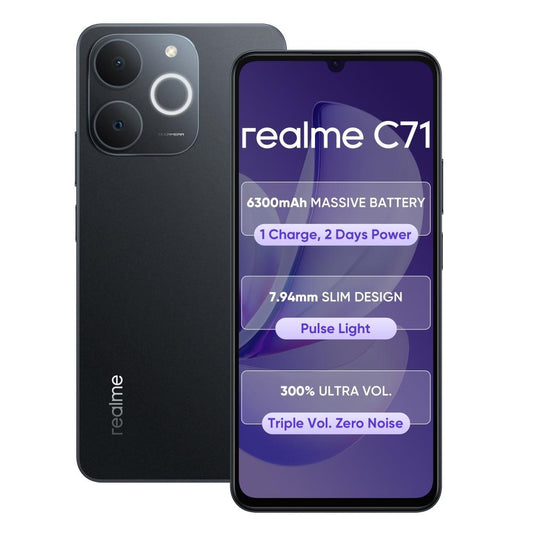 Realme C71 64 GB, 4 GB RAM, Black, Mobile Phone