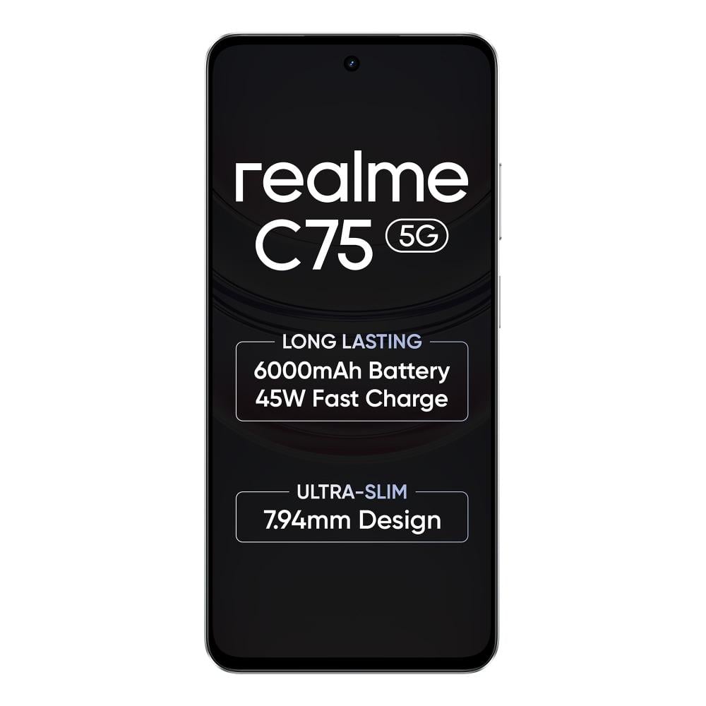 Realme C75 5G 128 GB, 6 GB RAM, White, Mobile Phone