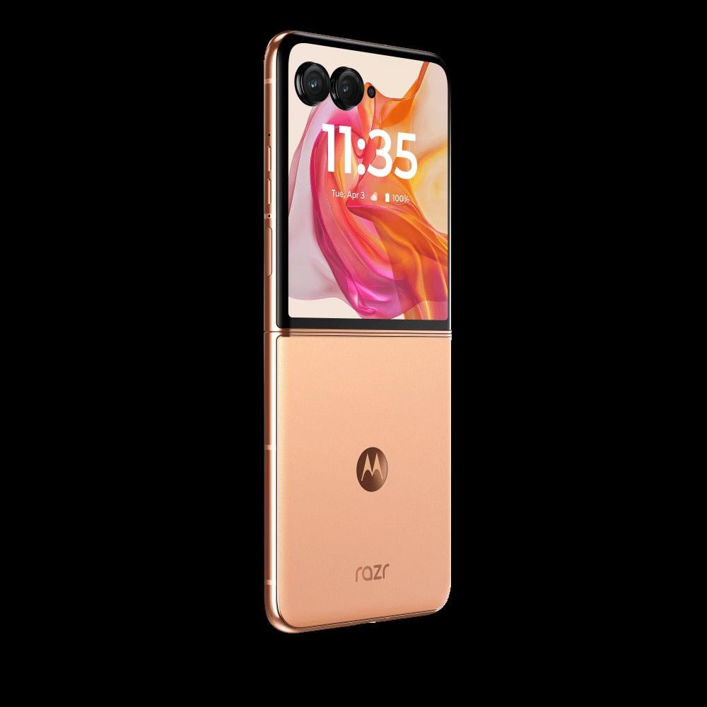 Motorola Razr 50 Ultra 5G 12 GB RAM, 512 GB, Peach Fuzz, Mobile Phone with Moto Buds+ Earphone