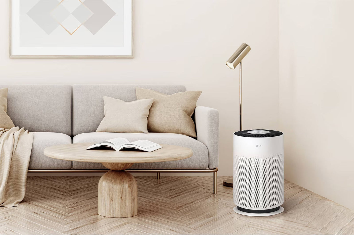LG Air Purifier AS60GHWG0 PuriCare™ 360° ir Purifier Hit, Multi-filtration System, Compact in Size, PM 1.0 Sensor & Indicator, Wi-Fi Enabled,E11 Filter Hit Air Purifier Room Size 667ft² / 62 M²