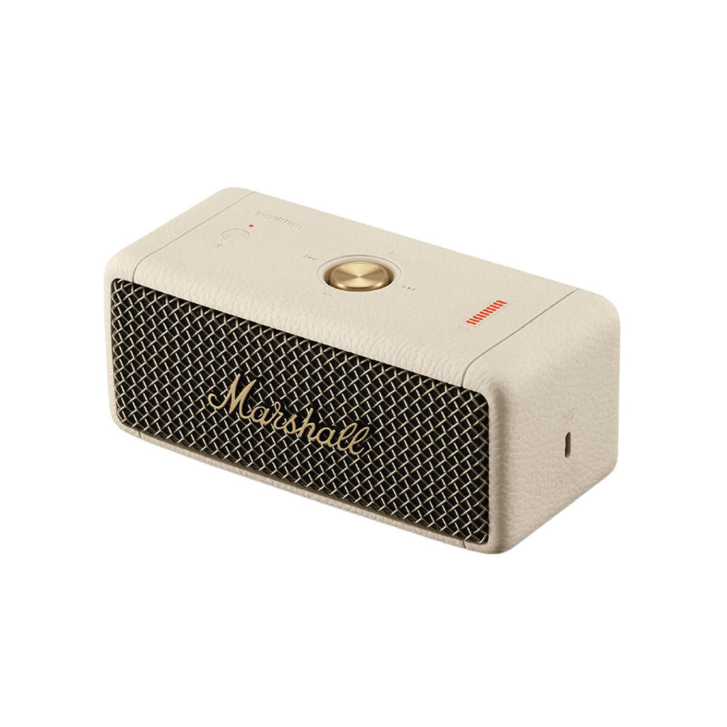 Marshall Emberton II Wireless Bluetooth Portable Speaker (Cream) – 30+ Hours Playtime, IP67 Waterproof, Multi-Directional Control, Stack Mode