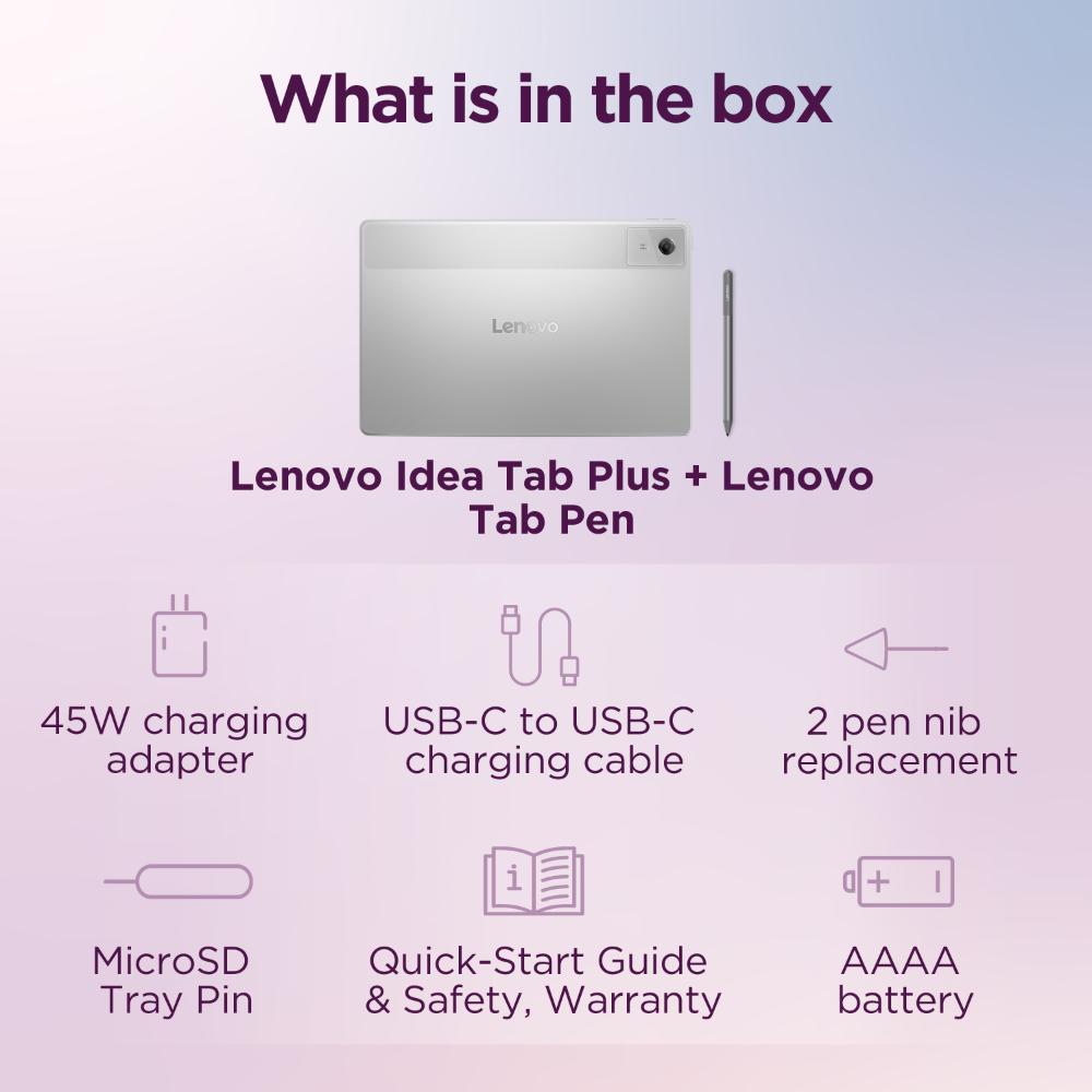 Lenovo Idea Tab Plus 30.73 cm (12.1 inch) WiFi Tablet with Pen, 256 GB, 12 GB RAM, Cloud Grey, ZAG70923IN