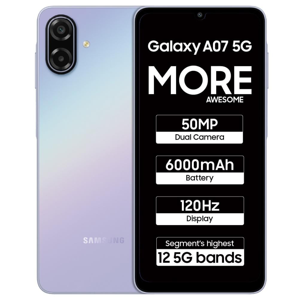 Samsung Galaxy A07 5G 128 GB, 4 GB RAM, Voilet, Mobile Phone
