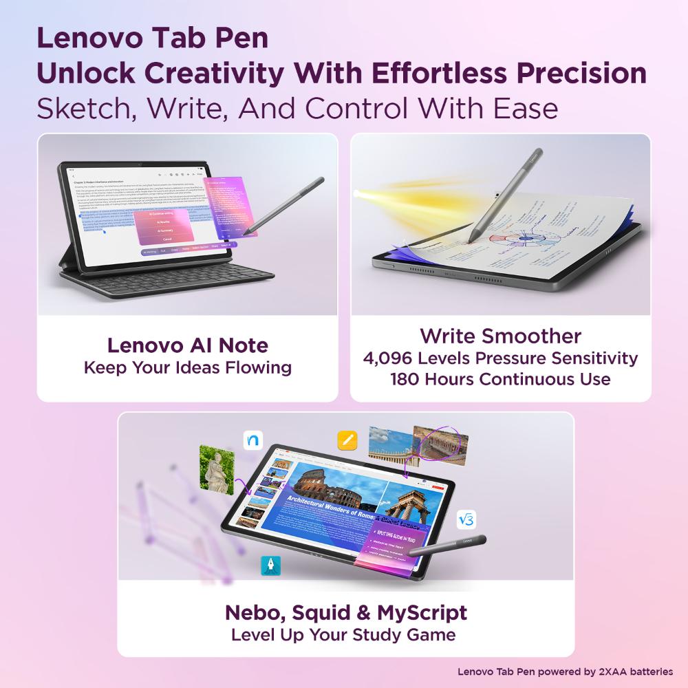 Lenovo Idea Tab Plus 30.73 cm (12.1 inch) WiFi + 5G Tablet with Pen, 256 GB, 12 GB RAM, Luna Grey, ZAGF0150IN