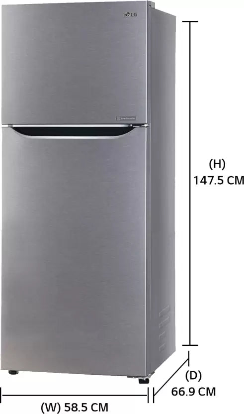 LG GL-N292BDSY 242L 2 Star Frost Free Double Door Refrigerator with Smart Inverter Compressor, Multi Air Flow & Twist Ice Maker – Dazzle Steel