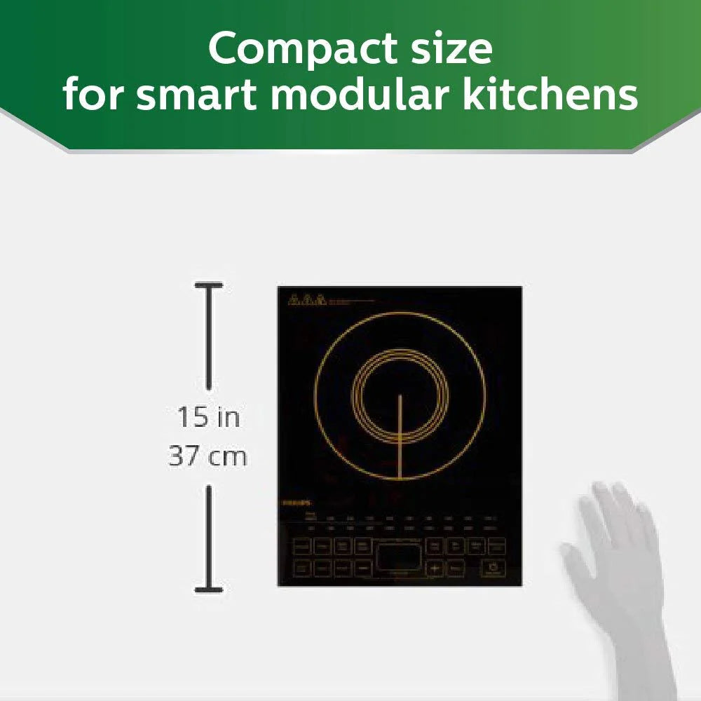 Philips HD4938/01 Viva Collection 2100-Watt Induction Cooktop with Sensor Touch (Black)