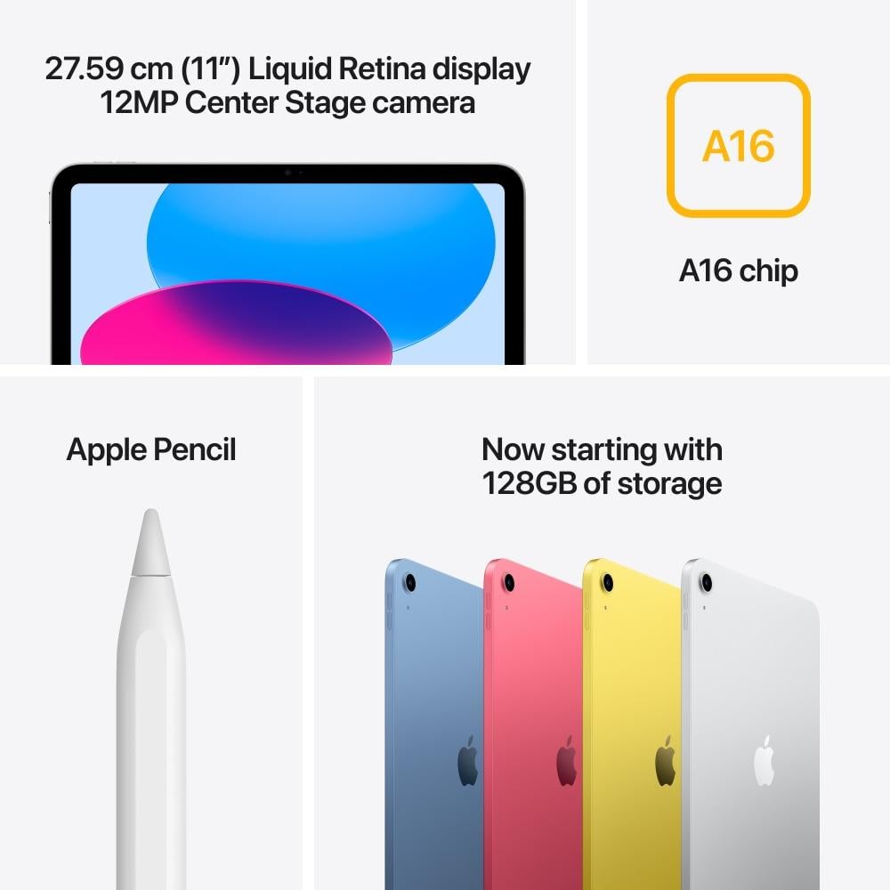 Apple iPad A16 11th Gen 2025 27.59 cm (11 inch) Wi-Fi Tablet, 256 GB, Blue, MD4H4HN/A