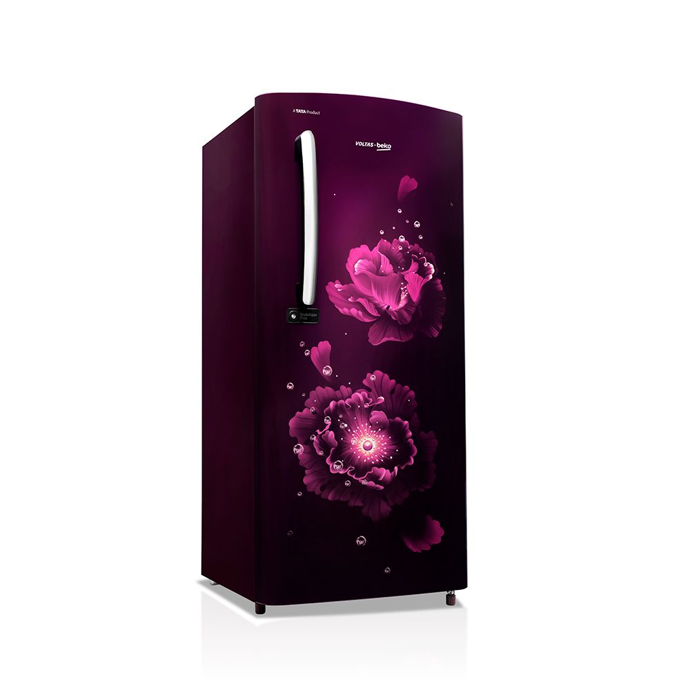 Voltas Beko RDC220B/W0FPE0M 185L 4 Star Direct Cool Single Door Refrigerator (Dahlia Wine) – FreshBox™, SafeBox™, FlexLift™, Toughened Glass Shelves