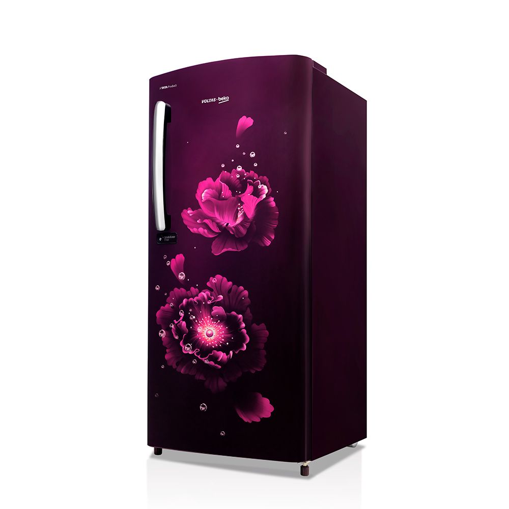Voltas Beko RDC220B/W0FPE0M 185L 4 Star Direct Cool Single Door Refrigerator (Dahlia Wine) – FreshBox™, SafeBox™, FlexLift™, Toughened Glass Shelves