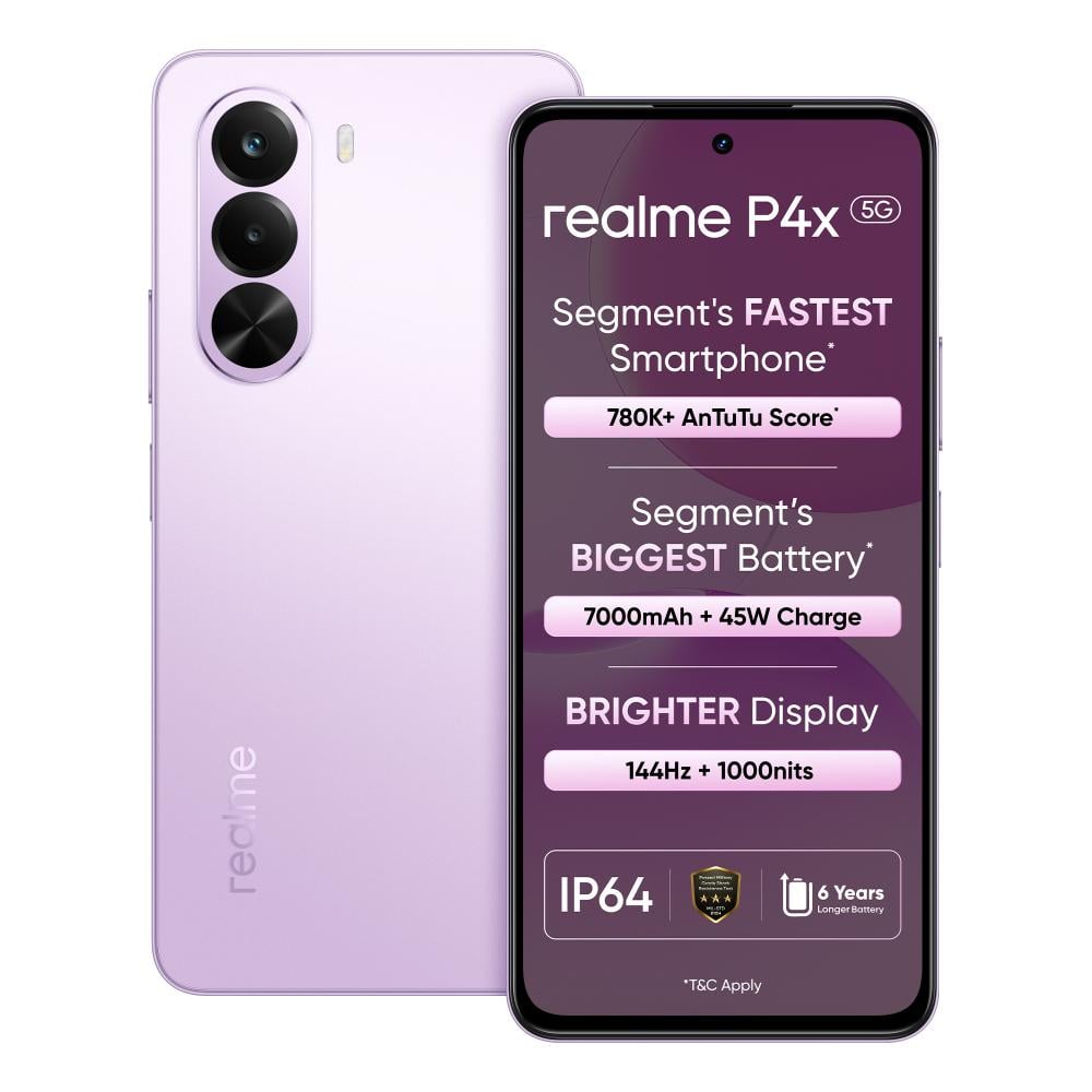 Realme P4x 5G 128 GB, 6 GB RAM, Elegant Pink, Mobile Phone