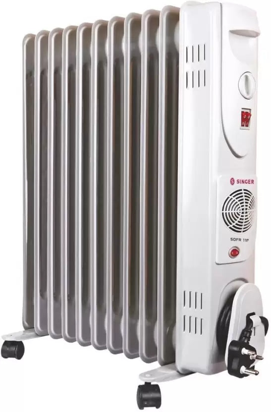 Singer Sofr 11F 11-Fin Oil Filled Heater 2900W With Fan | Fast Heating & ISI Safety | Suraj Electronics Delhi NCR
