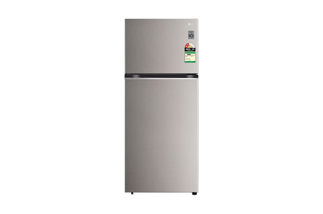 LG 380L Double Door Refrigerator, Smart Diagnosis™, MOIST ‘N’ FRESH, Urban Steel Finish, 2 Star — GL-S412SUSY — product view