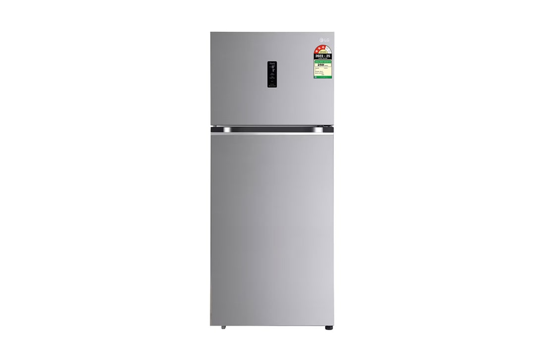 LG 380L Double Door Refrigerator, Convertible, Wi-Fi, Door Cooling™, Shiny Steel Finish, 3 Star — GL-T412VPZX — product view