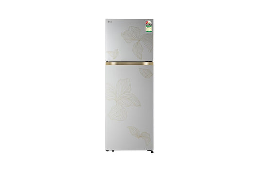 LG 251L Double Door Refrigerator with Smart Mode, Smart Inverter Compressor, Radiant Inox, 2 Star — GLT2526WWRI — product view