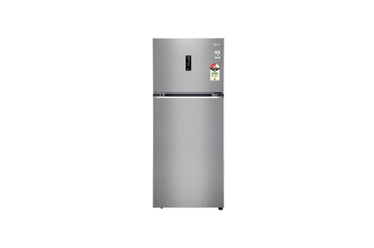 LG 398L Double Door Refrigerator, Convertible, Wi-Fi, Door Cooling™, Shiny Steel Finish, 3 Star — GL-T422VPZX — product view