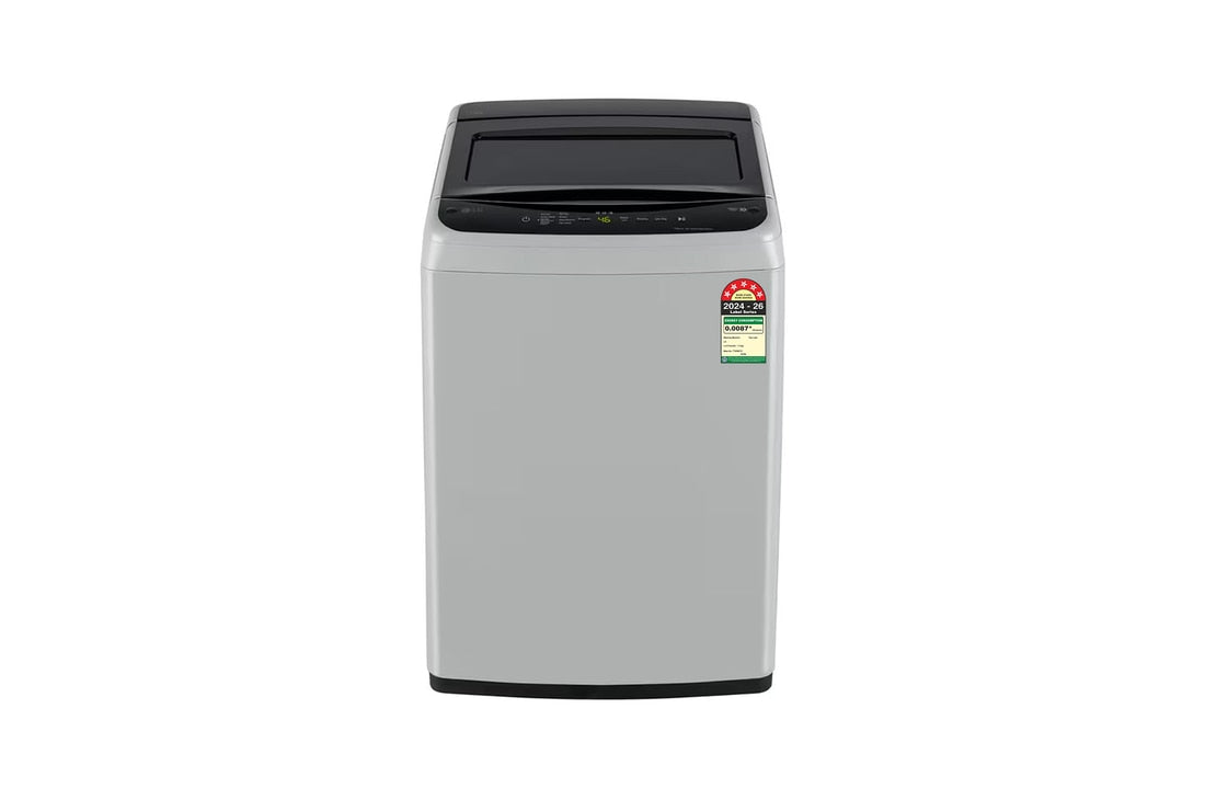 LG 7.5 Kg Top Load Washing Machine with Smart Inverter Motor, TurboDrum, Middle Free Silver, 5 Star — T75VBSF1Z — product view