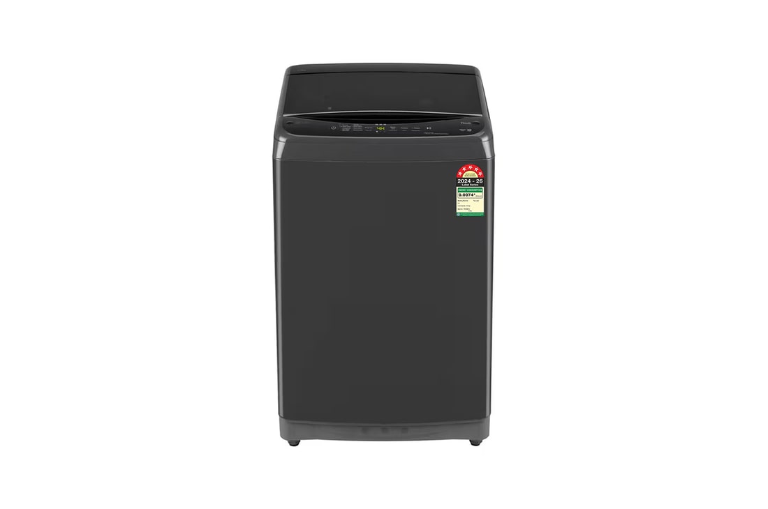 LG 9 Kg Top Load Washing Machine with Smart Inverter Motor, In-built Heater, Middle Black, 5 Star — T90V4MB1S — product view