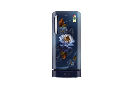 LG 185 L Single Door Refrigerator with Base Stand Drawer, Smart Inverter Compressor, Blue Water Lily, 3 Star — GLD1936ZABW — product view