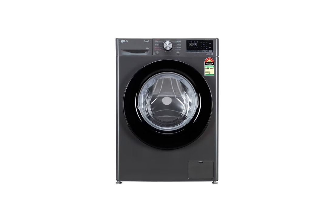 LG 10Kg Front Load Washing Machine, AI Direct Drive™, Middle Black, 5 Star — FHP1410Z3M — product view