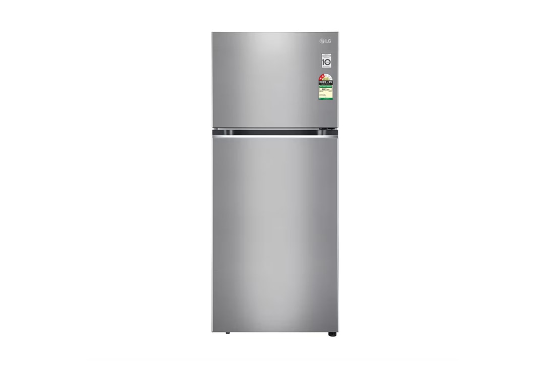 LG 343L Double Door Refrigerator, Smart Diagnosis™, Multi Air Flow, Dazzle Steel, 2 Star — GL-N382SDSY — product view