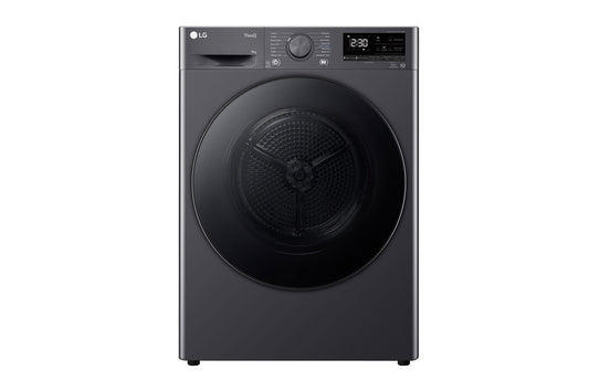 LG 9 kg Dryer with Dual Inverter Heat Pump™, EcoHybrid Technology, Middle Black — DHV09SAM — product view
