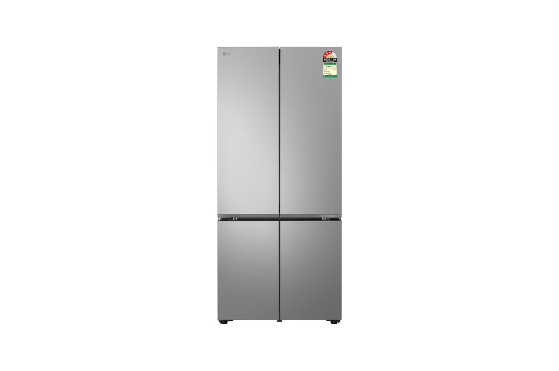 LG 610L French Door Refrigerator, Wi-Fi Convertible, Door Cooling+™, Prime Silver, 3 Star — GV-B25FFLMB — product view
