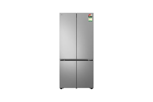 LG 610L French Door Refrigerator, Wi-Fi Convertible, Door Cooling+™, Prime Silver, 3 Star — GV-B25FFLMB — product view