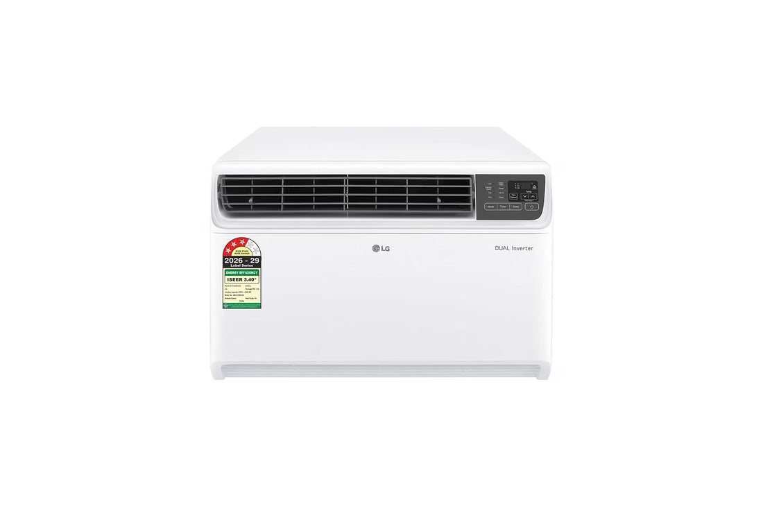 LG 3 Star (~1.5) Window AC, Dual Inverter, Convertible 4-in-1 Cooling, 100% Copper Tubes, ADC Sensor, 4.7 kW, 2026 Model — AW-Q18WUXA — product view