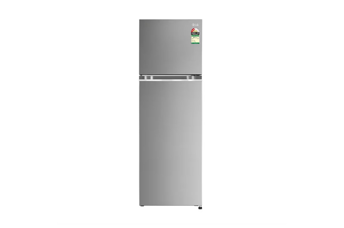LG 272L Double Door Refrigerator, Convertible, Smart Diagnosis™, Shiny Steel, 2 Star — GL-S312SPZY — product view