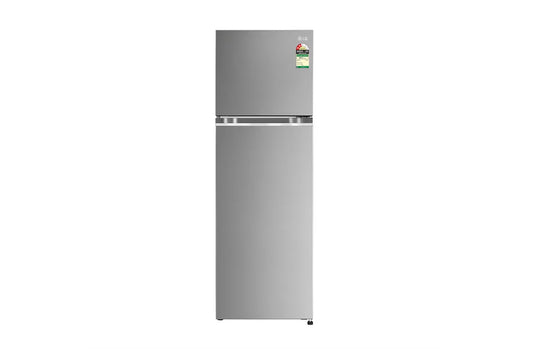 LG 272L Double Door Refrigerator, Convertible, Smart Diagnosis™, Shiny Steel, 2 Star — GL-S312SPZY — product view