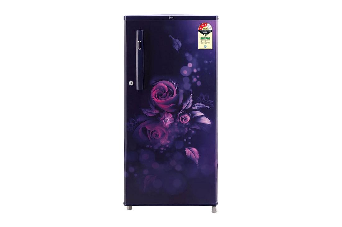 LG 185L Single Door Refrigerator with Toughened Glass Shelves, Anti-Bacterial Gasket, Ruby Klase Finish, 3 Star — GL-B199ORKD — product view