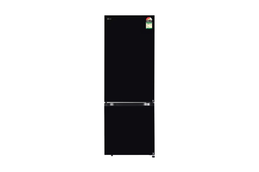 LG 340L Bottom Freezer Refrigerator, Wi-Fi Convertible, Door Cooling⁺™, Black Mirror, 3 Star — GL-B382EBMX — product view