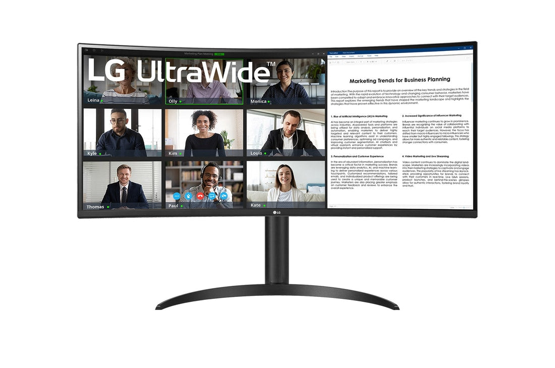 LG 34 (86.36cm)  UltraWide QHD Curved monitor with USB Type-C™ — 34WR55QK-B — product view