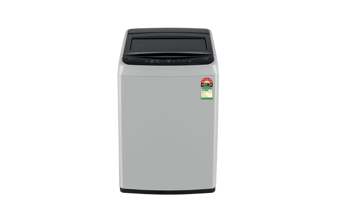 LG 7 Kg Top Load Washing Machine with Smart Inverter Motor, TurboDrum, Middle Free Silver, 5 Star — T70VBSF1Z — product view