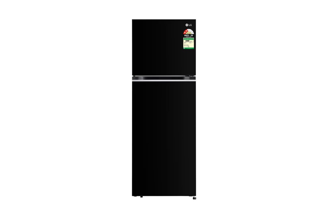 LG 380L Double Door Refrigerator, Convertible, Smart Diagnosis™, Ebony Sheen Finish, 2 Star — GL-S412SESY — product view