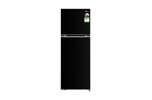 LG 380L Double Door Refrigerator, Convertible, Smart Diagnosis™, Ebony Sheen Finish, 2 Star — GL-S412SESY — product view
