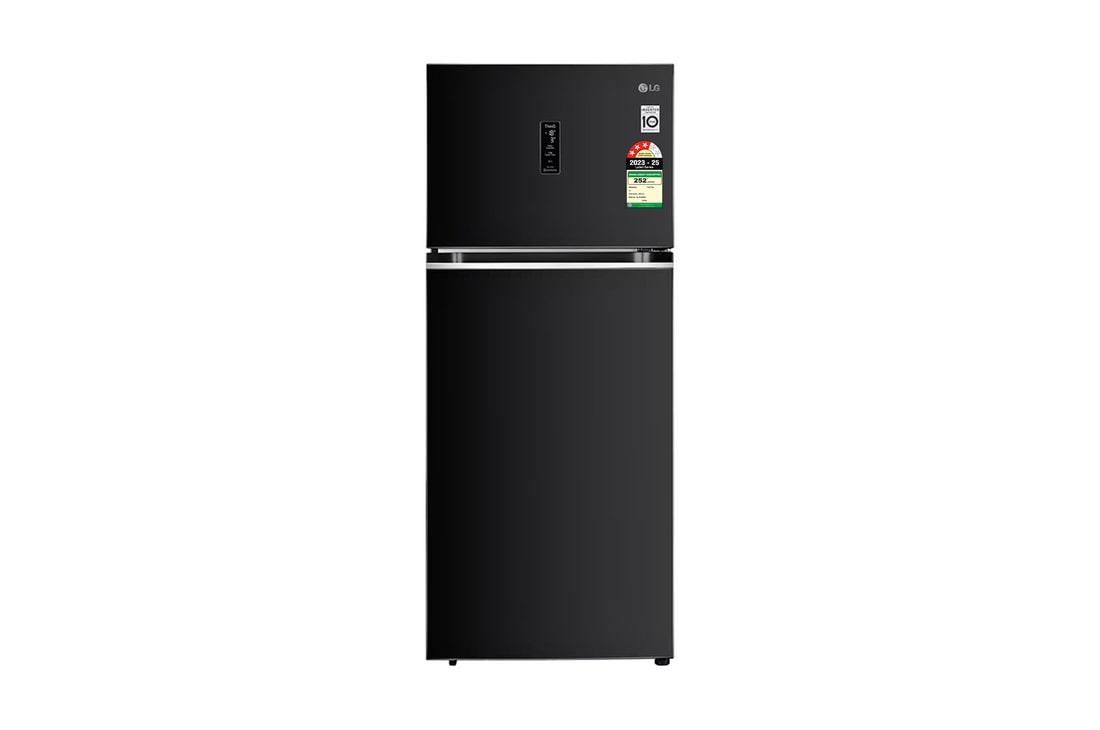 LG 398L Double Door Refrigerator, Convertible, Wi-Fi, Door Cooling™, Ebony Sheen Finish, 3 Star — GL-T422VESX — product view