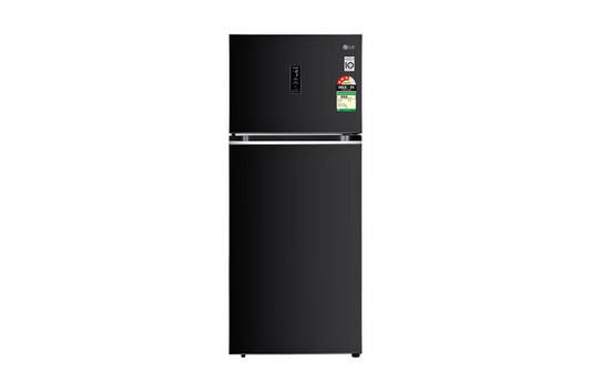 LG 398L Double Door Refrigerator, Convertible, Wi-Fi, Door Cooling™, Ebony Sheen Finish, 3 Star — GL-T422VESX — product view