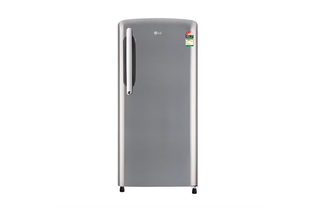 LG 201L Single Door Refrigerator, Anti-Bacterial Gasket, Shiny Steel, 3 Star — GL-B211HPZD — product view