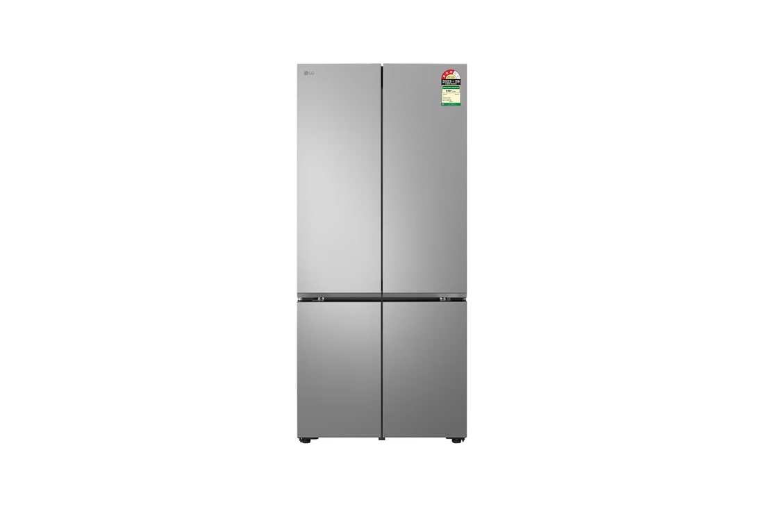 LG 574 L French Door Refrigerator, Wi-Fi Convertible, Hygiene Fresh+™, Prime Silver, 3 Star — GV-B23FFLMB — product view