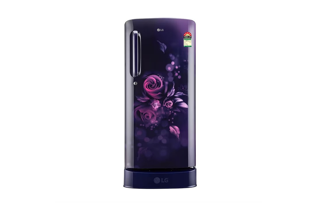 LG 185L Single Door Refrigerator, Smart Inverter Compressor, Base Stand Drawer, Blue Euphoria Finish, 5 Star — GL-D201ABEU — product view