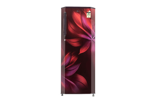 LG 261L Single Door Refrigerator, Smart Inverter Compressor, Smart Connect, Scarlet Aurora Finish, 3 Star — GL-B281BSAX — product view