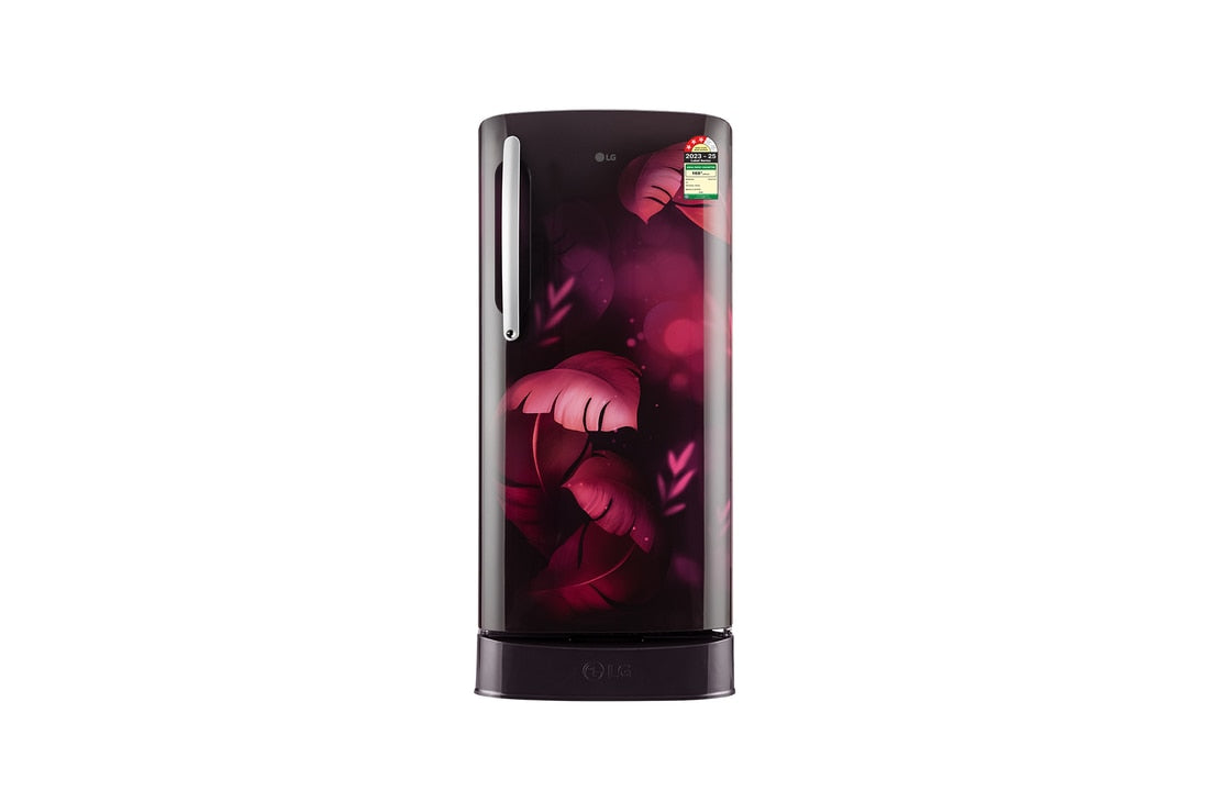 LG 201 L Single Door Refrigerator, Base Stand Drawer, Toughened Glass Shelves, Purple Ilan, 3 Star — GL-D211HPID — product view