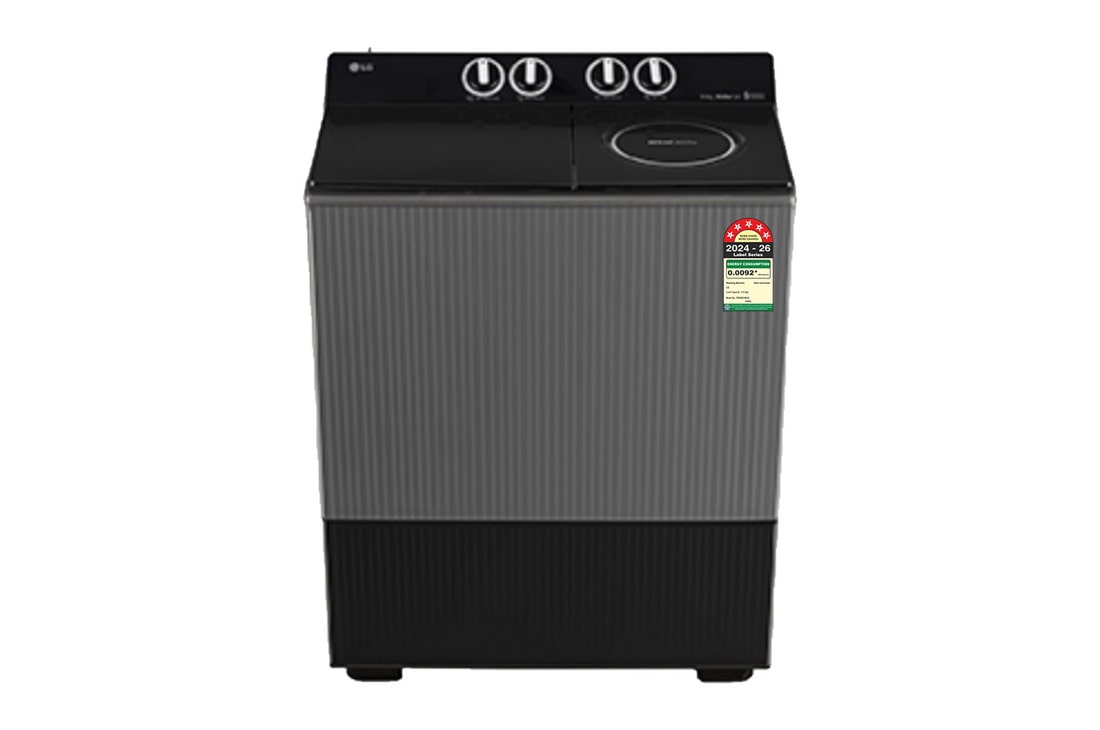 LG 8.5 KG Semi Automatic Washing Machine, Roller Jet Pulsator+, Wind Jet Dry+ , Dual Spin Shower, Middle Black, 5 Star — PX850O3SK2Z — product view