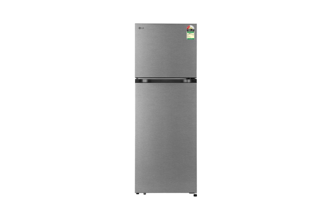 LG 251L Double Door Refrigerator, Smart Mode, Turbo Fresh Zone, Dazzle Steel, 2 Star — GLT2526WWDS — product view