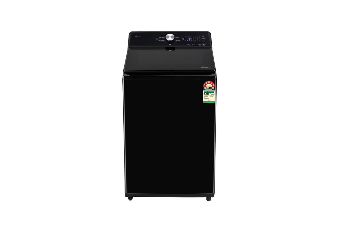 LG 10Kg Top Load Washing Machine, AI Direct Drive™, In-Built Heater, Stain Clean, Onyx Black, 5 Star — TX510SWO — product view