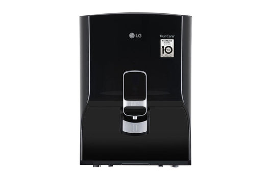 LG 8L RO Water Purifier, Stainless Steel Tank, Digital Sterilizing Care, True Maintenance, Solid Black — WW132NF — product view