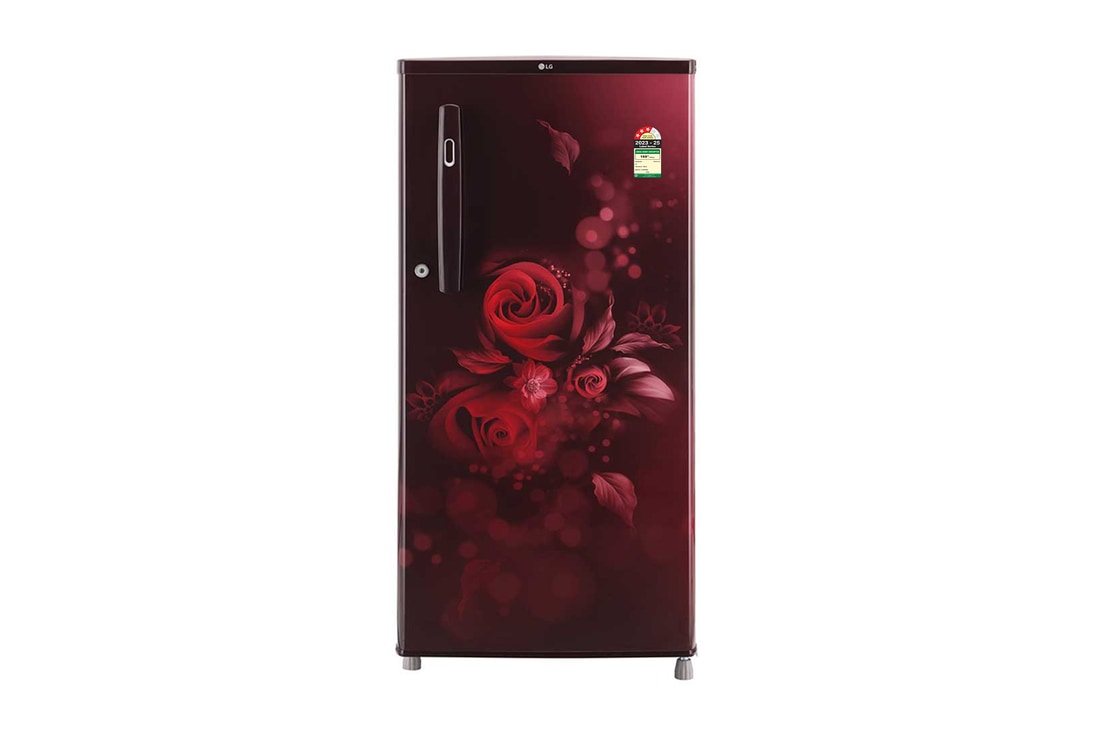 LG 185L Single Door Refrigerator, Anti-Bacterial Gasket, Scarlet Euphoria, 3 Star — GL-B199OSED — product view