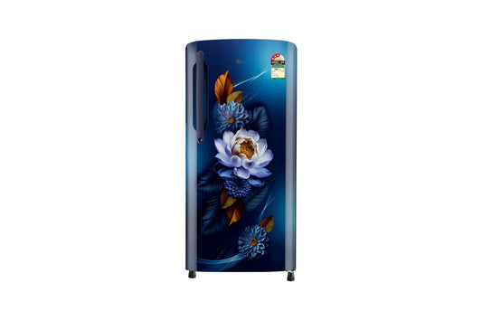 LG 201 L Single Door Refrigerator, Anti-Bacterial Gasket, Toughened Glass Shelves, Blue Water Lily, 3 Star — GL-B211HBWD — product view
